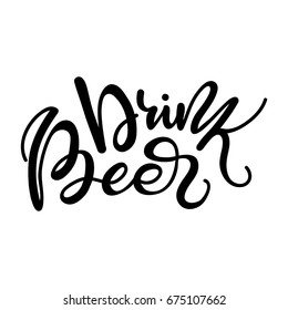 Vector Lettering "Drink Beer"