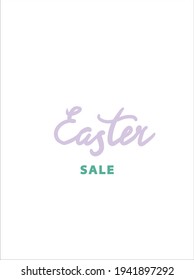 Vector lettering. Easter sale. Banner concept for web and print. EPS 10.