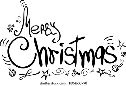 Vector lettering and figures about christmas
