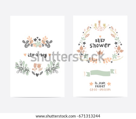 Vector lettering with flower and branches. Cute postcard with beauty illustration for prints, posters, web, phone case, scrapbook. Hello august