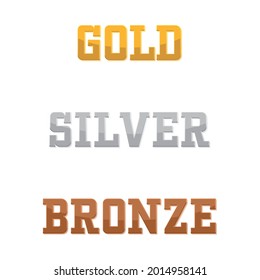 Grabación vectorial de oro, plata y bronce. Ilustración de medallas deportivas.