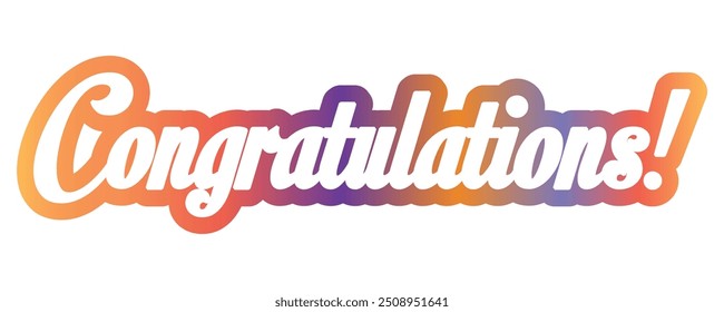 vector lettering vector, vector gradient color. CONGRATULATIONS!, Congratulations gradient lettering greeting sign. Handwritten modern brush letter. Text for card.