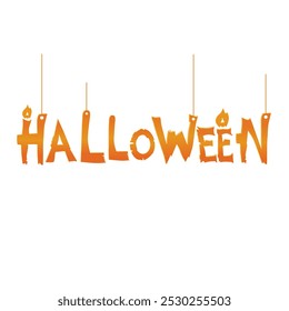 Vector lettering for Halloween. text in flat style. grunge font template for holiday design