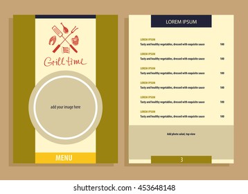 Vector lettering hand drawn logotype home meat event. Illustration corporate identity for grill time party. Logo for restaurant and cafe.