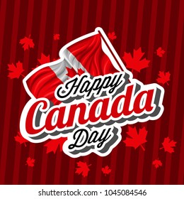Vector of lettering Happy Canada Day