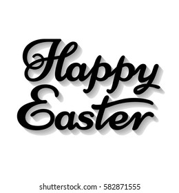 a vector lettering; happy easter; a typographical background