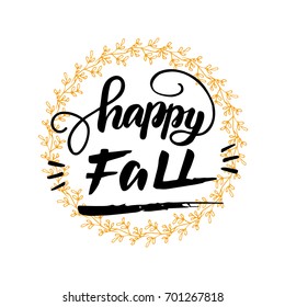 Vector Lettering "Happy Fall"