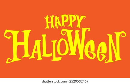Vector lettering. "Happy halloween" text banner design. Halloween party decor