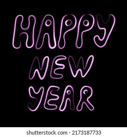 Vektorgrafik "Happy New Year" mit Neoneffekt.