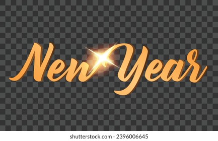 Grabación de vectores feliz vector de año nuevo, diseño de caligrafía, utilizable para afiches, banners, postales, papel tapiz.