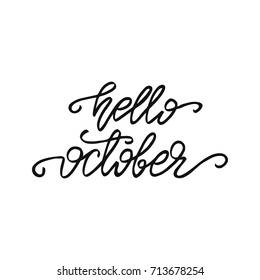 Vector lettering "Hello, October".