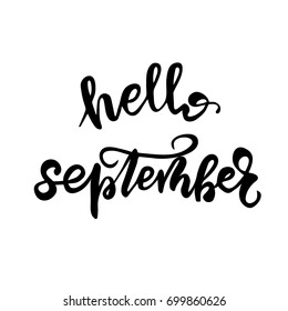 Vector Lettering Hello September Stock Vector (Royalty Free) 699860626 ...