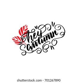 Vector Lettering "Hey, Autumn"