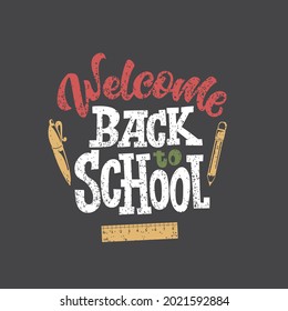 Vector lettering illustration of "back to school". Design element for the design of leaflets, postcards, envelopes, covers, sales leaflets.