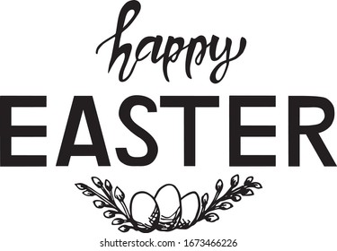 
vector lettering illustration happy easter