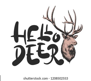 Vector lettering illustration phrase Happy New Year for posters, decoration, card, t-shirts and print. Hand drawn calligraphy for Christmas and New Year holiday on white background.