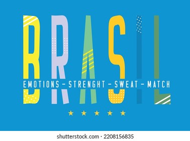 Vector lettering illustration related to Brazil and alluding to sports fans.