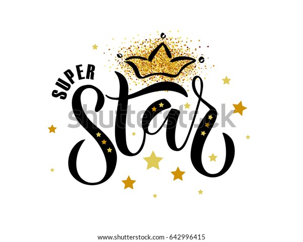 Vector Lettering Illustration Super Star Text Stock Vector (Royalty ...