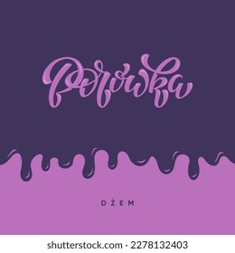 Vector Lettering Illustration with word Borówka (mean Bilberry in Polish) on tasty background