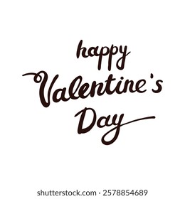 Vector Lettering Isolated on White Background - Happy Valentines Day