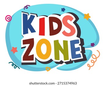 Vetor lettering zona infantil, adequado para projetos de camisetas infantis, decorações de quartos infantis e assim por diante	

