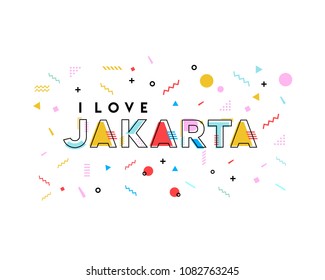 Vector lettering i love jakarta