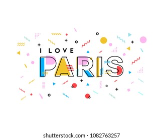 Vector lettering i love paris