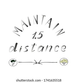 Vector lettering maintain distance for social posters for clothing and accessories design