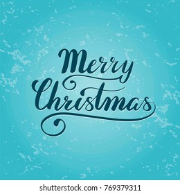 Vector lettering Merry Christmas. Merry Christmas hand drawn lettering for poster, gift tag and card. Merry Christmas illustration with elements for greeting card, typography design postcard.