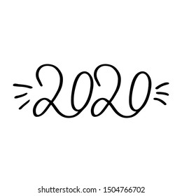 Vector lettering new year 2020. 