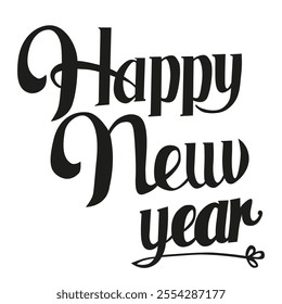 Vector lettering for New Year. Typography text in flat style. Isolated font template for design