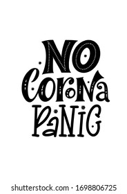 Vector lettering no corona panic coronavirus quote vivid-19