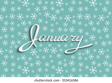 Vector Lettering on winter snow background