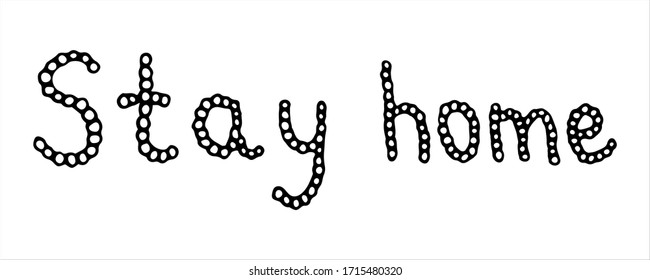 Vector lettering with quarantine and coronavirus tips. Doodle style. Phrases for social networks, flyers, stickers.	
