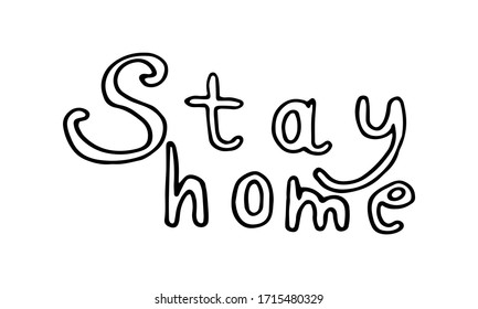 Grabado vectorial con puntas de cuarentena y coronavirus. Estilo Doodle. Frases para redes sociales, volantes, pegatinas.	
