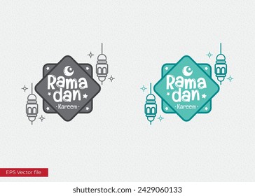 Letras vectoriales de texto de ramadán kareem con ilustración de mezquita 04