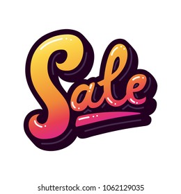 Vector lettering with Sale message colorful