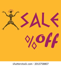 vector lettering sale on bright background