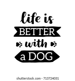 Vector lettering with saying about dog adoption. Don't shop, adopt. Modern calligraphy phrases on isolated background.