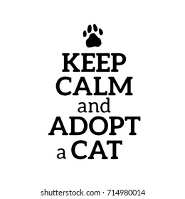 Vector lettering set with saying about cat adoption. Don't shop, adopt. Modern calligraphy phrases on isolated background.