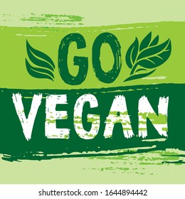 Vector lettering sign for vegan, vegetarian, plant based products
