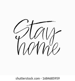 Vector lettering "Stay home". Design can be used for challenge #stayhome  in connection with coronavirus covid-19 or to other project