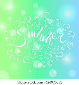 Vector lettering "Summer" with flourishes.