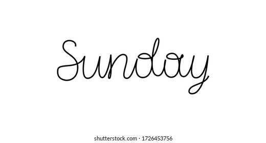 Vector lettering Sunday. Handwritten style.