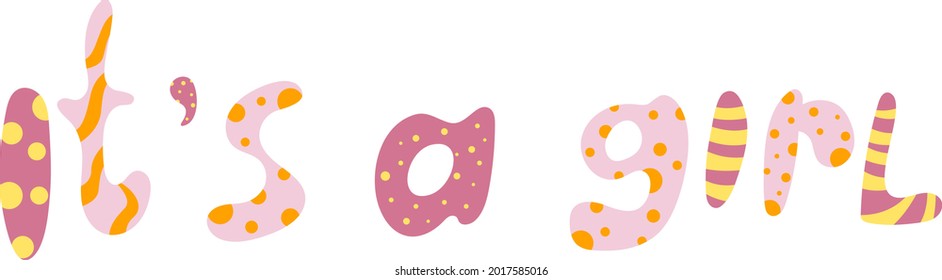 vector lettering text it's a girl
