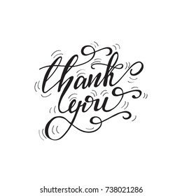 Vector lettering "Thank You". Design can be used for cards, invitations, menu, flyers, photo overlays etc.
