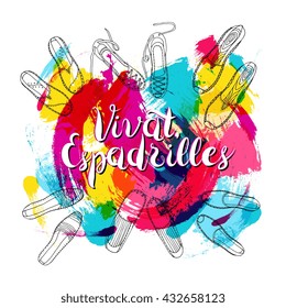 Letras de Vector Vivat Alpargatas sobre fondo de punto
