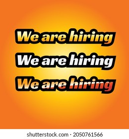 vector lettering we are hiring
