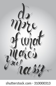 Vector lettering. White letters written with a brush on a white background