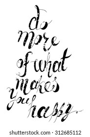 Vector lettering. White letters written with a brush on a white background